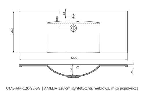 ORISTO AMELIA UMYWALKA MEBLOWA 60 cm, 80 cm, 100 cm, 120 cm - obrazek 6