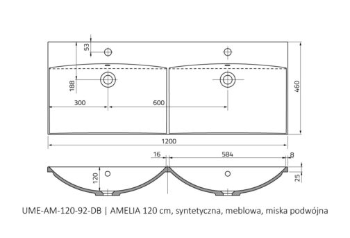 ORISTO AMELIA UMYWALKA MEBLOWA 60 cm, 80 cm, 100 cm, 120 cm - obrazek 8