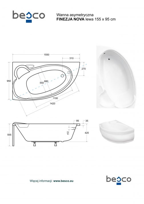 BESCO FINEZJA NOVA WANNA ASYMETRYCZNA - obrazek 7