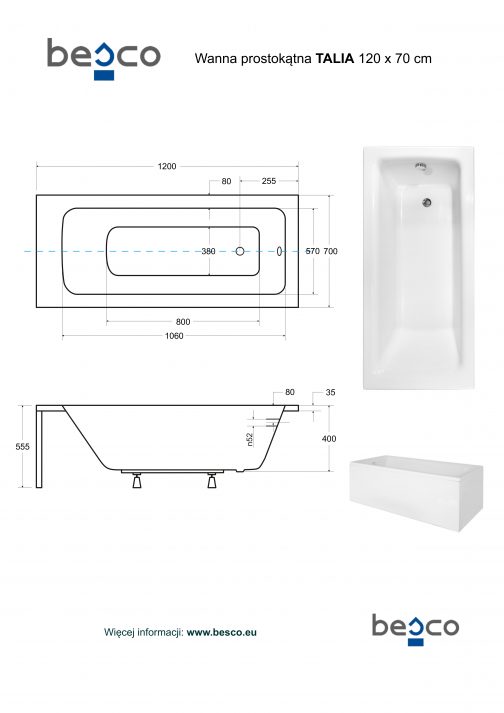 BESCO TALIA WANNA PROSTOKĄTNA - obrazek 11
