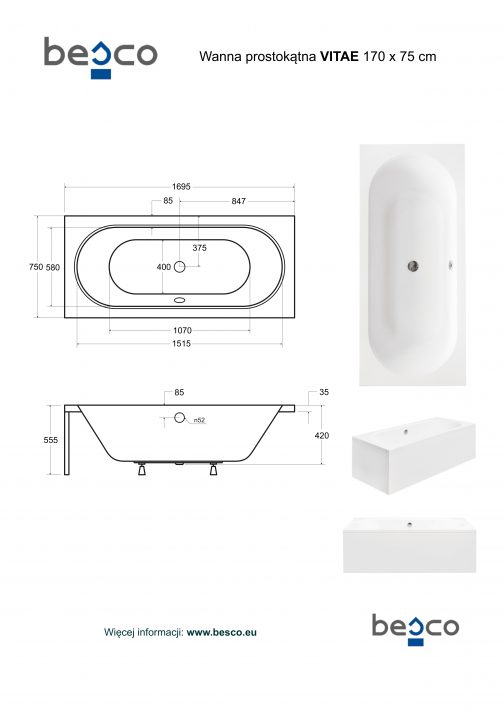 BESCO VITAE WANNA PROSTOKĄTNA - obrazek 8