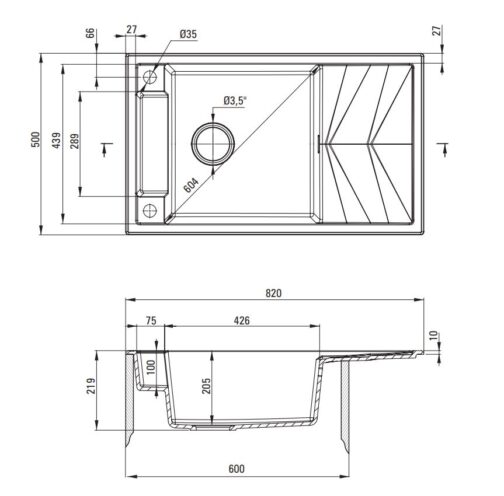 DEANTE MAGNETIC  Zlewozmywak granitowy magnetyczny 1-komorowy z ociekaczem - obrazek 10