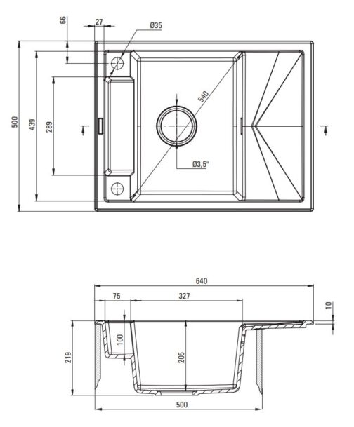 DEANTE MAGNETIC Zlewozmywak granitowy magnetyczny 1-komorowy z ociekaczem - obrazek 8