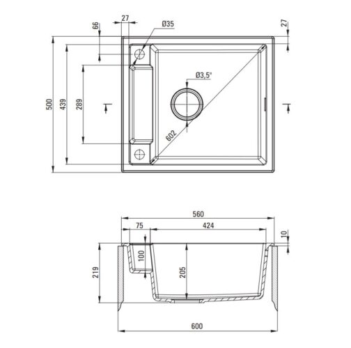 DEANTE MAGNETIC Zlewozmywak granitowy magnetyczny 1-komorowy - obrazek 5