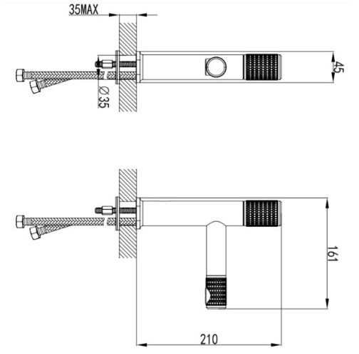 FDESIGN ARDESIA Bateria umywalkowa z korkiem click-clack, różowe złoto/czarny FD1-ARD-2-25 - obrazek 3