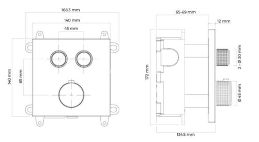 OLTENS ONEGA (S) Zestaw bateria podtynkowa z deszczownicą 22 cm Atran (S) i kompletem prysznicowym Sog - obrazek 6