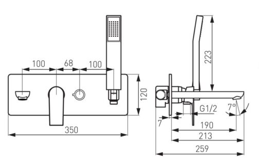 FDESIGN PINEA Bateria wannowa podtynkowa z zestawem natryskowym FD1-PNA-11P-11 - obrazek 3