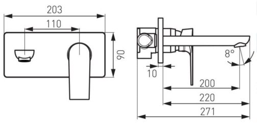 FDESIGN PINEA Bateria umywalkowa podtynkowa chrom FD1-PNA-3PA22-11 - obrazek 3